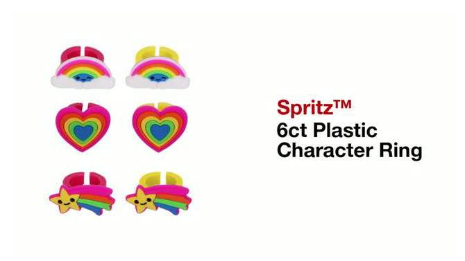 6ct Plastic Character Rings - Spritz&#8482;, 2 of 5, play video