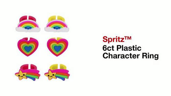 6ct Plastic Character Rings - Spritz&#8482;, 2 of 5, play video