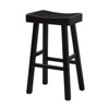 Traditional Solid Wooden Stool Set of 2pc, Contour Seat Black 29"H - 2 of 4