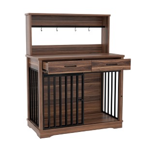 Gulches Brown Dog Crate Furniture with Sliding Door and Drawers - 1 of 4