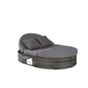 Outdoor Patio Rattan Round Daybed Sunbed with Adjustable Backrests and Foldable Cup Trays - 3 of 4