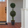 Artificial Podocarpus - 36” Double Ball Style Faux Plant in Sturdy Pot - Realistic Indoor or Outdoor Potted Shrub - Home Decor by Pure Garden - 4 of 4