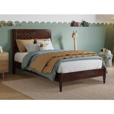 AFI Furnishings Berkshire Twin Solid Wood Low Profile Platform Bed in Walnut