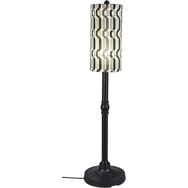 Patio Living Concepts Coronado 58 Floor Lamp 62270 with 2 black body and New Twist Caviar outdoor fabric shade, 1 of 2