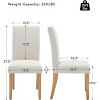 coucheta ModernUpholstered Dining Chairs Set of 2, with  Padded Seat & Wood Legs, Fabric Upholstered Kitchen Chairs for Living Room, Dining Room - 2 of 4