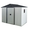 8ft x 4ft Outdoor Metal Storage Shed With window and metal foundation,Gray - 2 of 4