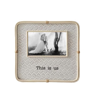 VIP Wood 9.5 in. White This is Us 4x6 Rounded Corners Photo Frame