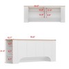 Famapy White Modern Fashion Style Kitchen Island with Storage - 3 of 4