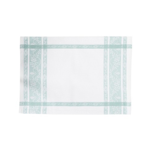 C&f Home Rose Trellis Jacquard Sea Glass Cotton Woven Placemat Set Of 6 ...