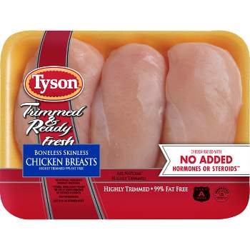 Tyson Trimmed & Ready Boneless & Skinless Chicken Breast - 1-2.11lbs - price per lb