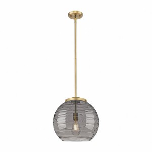 Athens Deco Swirl - 1 Light Stem Hung Pendant In Industrial Style-14.88 Inches Tall and 13.75 Inches Wide - 1 of 1