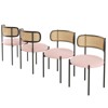 PAGED Upholstered Dining Chairs,Dining Room Chairs with Natural Rattan Backrest,Chairs with Metal Legs for Kitchen,Living Room - 4 of 4