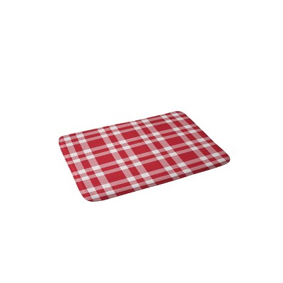 Lisa Argyropoulos Cheery Checks Memory Foam Bath Mat Red - Deny Designs