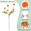 Unique Bargains 5-Heads Artificial Chrysanthemum Ball Flowers Silk Bouquets Real Touch 20 Inch - 2 of 4