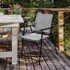 Flash Furniture Set of 4 Mystic Folding Patio Sling Chairs, Outdoor Textilene Lawn Chairs with Armrests - 2 of 4
