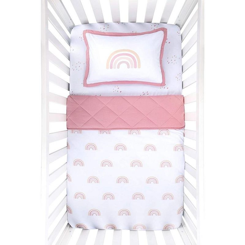Ely's & Co. Baby Crib Bedding Sets Includes Crib Sheet, Quilted Blanket, Crib Skirt, and Baby Pillowcase 4 Piece Set, 3 of 4
