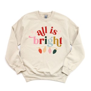 Simply Sage Market Women's Graphic Sweatshirt All Is Bright Christmas Lights - 1 of 3