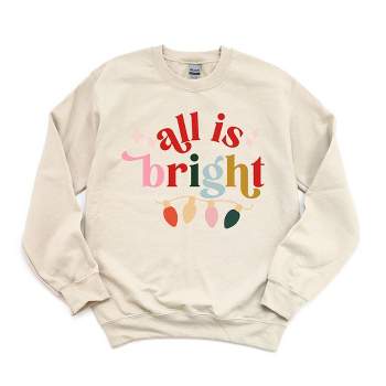 Simply Sage Market Women's Graphic Sweatshirt All Is Bright Christmas Lights