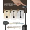 ZACHVO Minimalist Black Cordless LED Table Lamp 2 Pack Rechargeable Black Touch Control Dimmable - 3 of 4