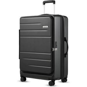 LUGGEX 28 Inch Luggage with Spinner Wheels, Expandable PC Hard Shell Checked Suitcase with Front Opening, Lightweight, Charcoal Metallic - 1 of 4