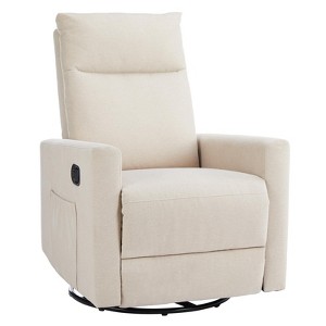 Aukfa Swivel Recliner Glider Chair, High-Back Upholstered Deep Seat w/ XL Footrest for Nursery & Living Room - 1 of 4