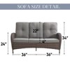 Gymojoy Outdoor 3-Seat Sofa PE Wicker Sofa Patio Sofa Couch - 3 of 4