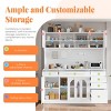 63" Freestanding Kitchen Buffet with Hutch and Adjustable Shelves, Pegboard, Power Outlet and Storage Drawers for Coffee Bar Use-Cuddlewood - 2 of 4