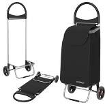Costway Folding Shopping Cart Grocery Utility Cart Hand Truck with Removable Bag Black/Blue/Red