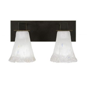 Toltec Lighting Apollo 2 - Light Vanity in  Dark Granite with 5.5" Fluted Frosted Crystal Shade - 1 of 1