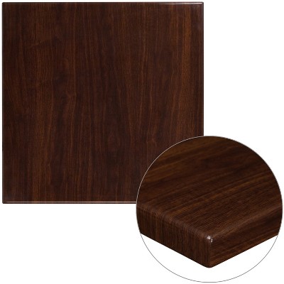Emma and Oliver 30" Square High-Gloss Resin Table Top with 2" Thick Drop-Lip