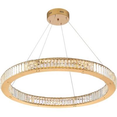 Vesta 39'' Gold Crystal LED Ring Pendant Light