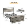 Platform Bed Frame with Headboard, Storage Ottoman and 2 Drawers, Grey - 2 of 4