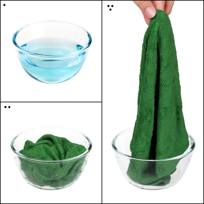 Unique Bargains Dishwashing Cleaning Microfiber Thick Absorbent Kitchen Towels 12" x 12" 6 Pcs, 4 of 7