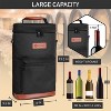 OPUX Wine Bag 2 Bottle Tote Carrier, Leakproof Portable Padded Insulated Cooler Case Travel Picnic Gifts Christmas - 3 of 4
