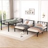 NicBex Twin Size Bunk Bed Convertible Design Metal Frame Triple Bed Frame with Full Length Guardrails and Ladder, No Box Spring Required, Black - 2 of 4
