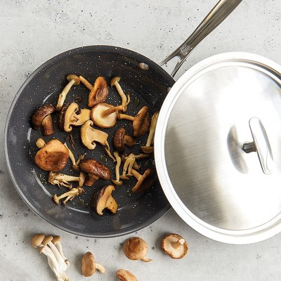 Basalt Black Aluminum 10.6 Inch Sauté Pan with Stainless Steel Lid
