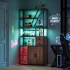 Bar Cabinet with Power Outlets, 71.2" Tall Wine Liquor Cabinets with LED Lights and Glass Holder, Coffee Bar Station for Living Room - 4 of 4