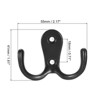 Unique Bargains Wall Zinc Alloy Double Prong Retro Hooks for Hanging - 2 of 4