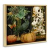 Stupell Industries Crow & Skulls Academia Floating Frame Canvas Art, Gold, 31" x 25" - 2 of 4