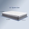 Resenkos Queen Size Memory Foam Hybrid Mattress With Pocketed Springs, 12 Inch Medium Firm, Motion Isolation Edge Support, Light Gray And Gray - 4 of 4