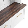 76.60"Versatile 4-in-1 Hall Tree with 6 Golden Hooks, Brown Wood Grain Bench with Multiple Storage Space, White - 3 of 4