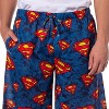 DC Comics Superman Pajamas Men's S Logo All Over Print Lounge PJ Shorts Blue - 3 of 4