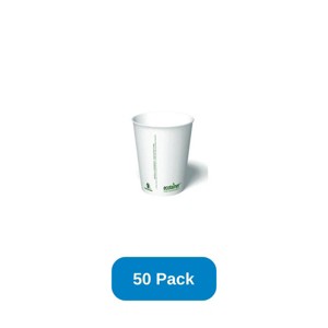 ecotainer 8 oz Hot Cup Carte Blanc Made in USA - Pack of 50 - 1 of 3