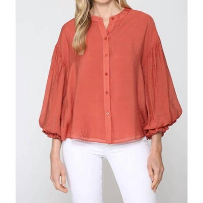 Women's Puff Sleeve Button-Down Blouse - Fate