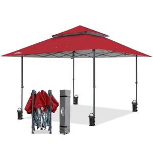 EAGLE PEAK 13x13ft Pop Up Canopy Tent Instant Outdoor Canopy Easy Setup w/Auto Extending Eaves - 1 of 4