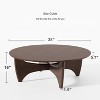 Wooakway 38"L 16"H 38"D Round Wood Coffee Table Teapoy End Table Side Table with Cross Legs for Livingroom - 4 of 4