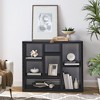 LIVAREEmlen Open Wooden Open Shelf Bookcase,Freestanding Display Storage Cabinet with 7 Cube Storage Spaces,Entryway,Living Room Storage Cabinet - 2 of 4