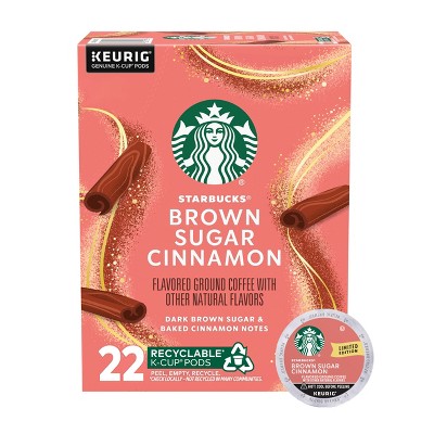 Starbucks Keurig Medium Dark Roast Brown Sugar Cinnamon Coffee Pods - 22 K-Cups