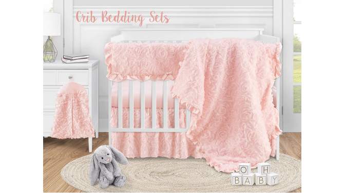 Sweet Jojo Designs Girl Baby Crib Bed Skirt Rose Collection Solid Pink, 2 of 5, play video