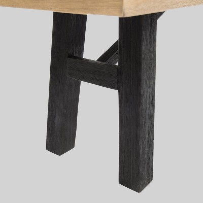 Betteravia Outdoor Acacia Wood Dining Bench with Brushed Mahogany Legs